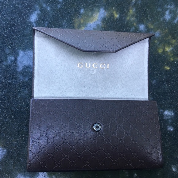 Gucci Sunglasses case foldable brown button